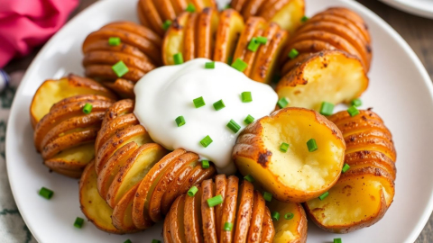 Small cover image for Delicious Air Fryer Hasselback Potatoes Recipe