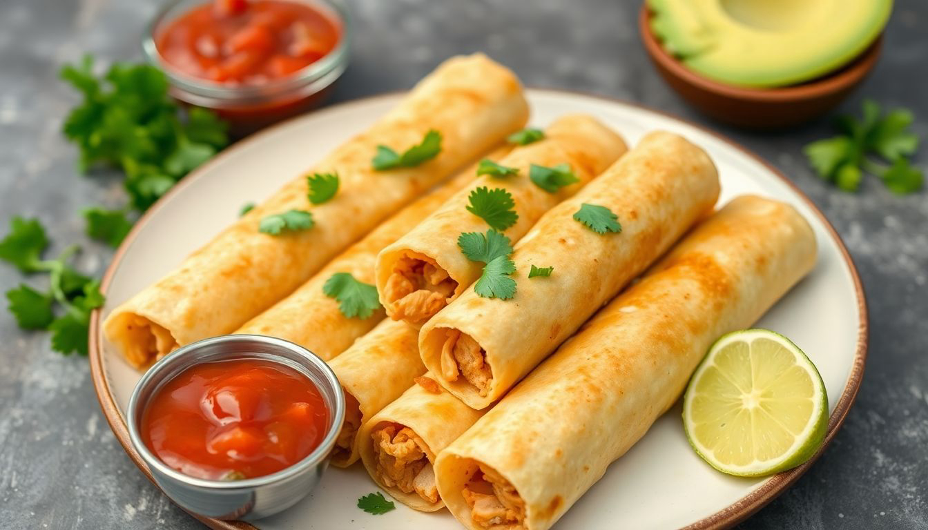 Cover image about air fryer chicken taquitos